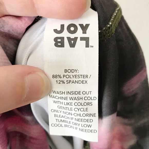 Joy Lab Floral Roses 7/8 Leggings Green/Pink Small - Picture 11 of 11